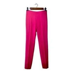 AKRIS Melissa Barbie Pink Silk Trouser Pant Fuscia Straight Leg RARE size 2